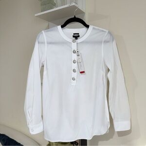 NEW Talbots White Dress Shirt with Detailing